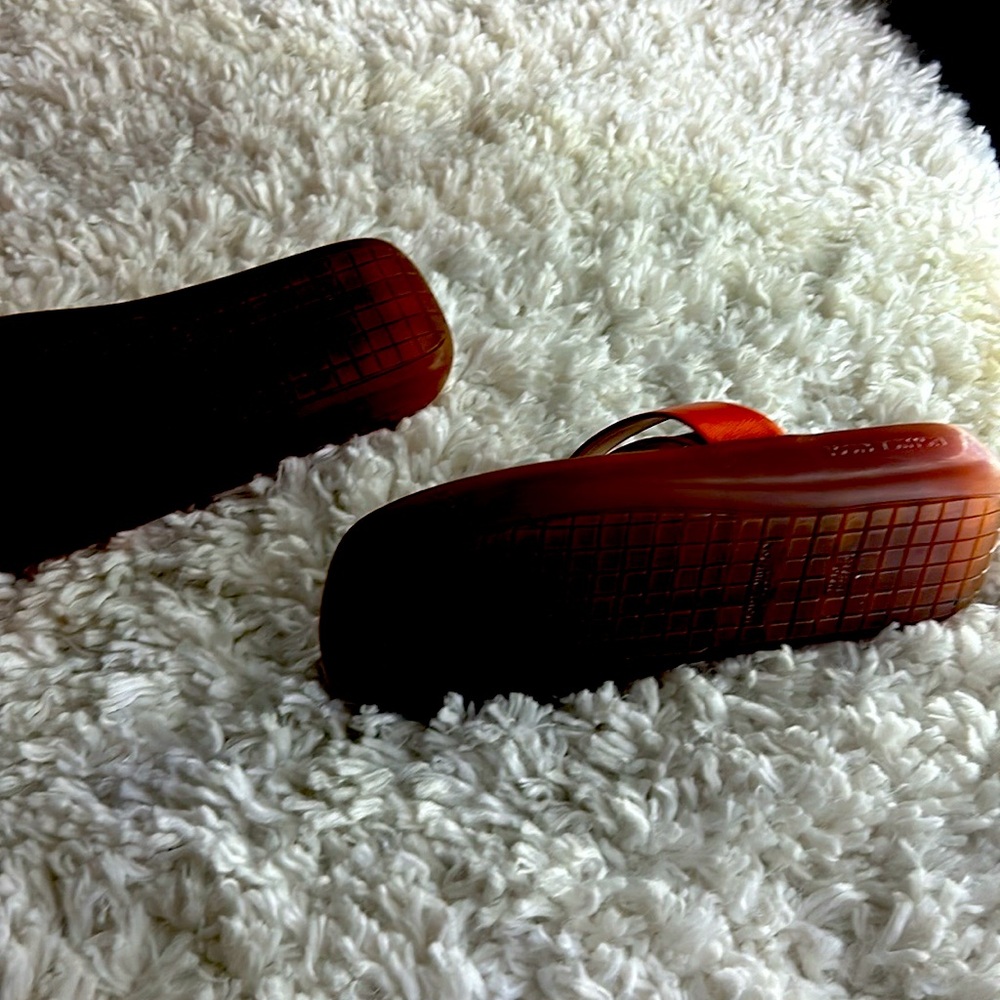 Ladies Louis Vuitton sandals , orange size 8 great condition